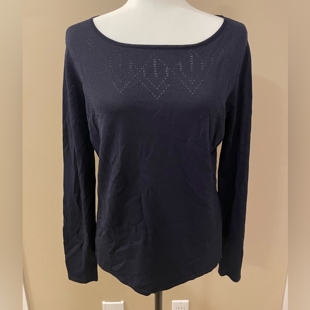 Esprit Women’s Navy Long-Sleeve Knit Top XL
